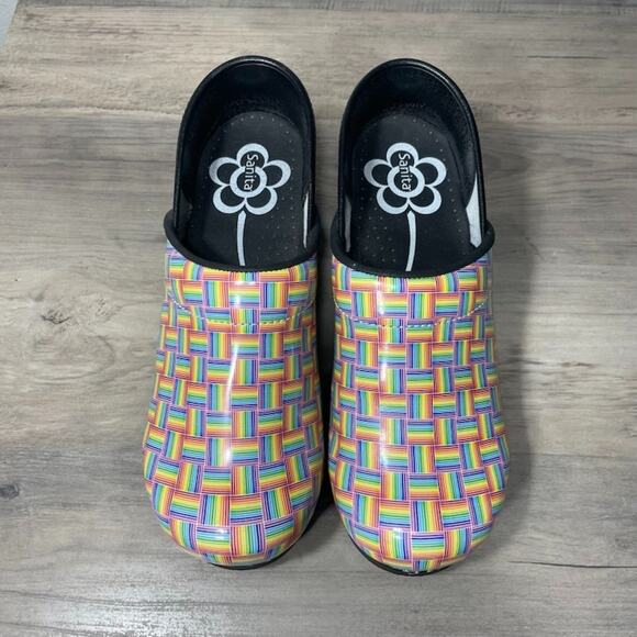 Sanita Danish Design Women's Rainbow Clogs Comfort Medical Nurse Shoes 38 - Picture 2 of 11